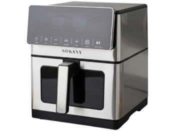 Аэрофритюрница Sokany, сенсорная, 2200Вт, металл, пластик, 10л, 42×34×41,3см, цвет серебристо-черный