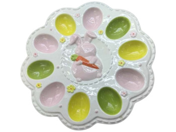 Блюдо для яиц Blooming Egg, керамика, 28х2,5см, цвет белый