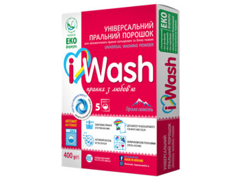 Стиральный порошок автомат iWash "Горная свежесть" универсальный 400г (67278)