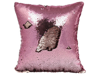 Наперник для подушки, 40см, с пайетками, цвет - розовый