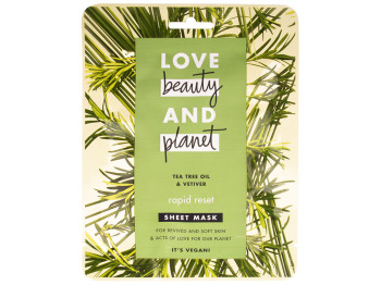 Маска тканевая для лица Love beauty and planet "Быстрая перезагрузка" свежесть и мягкость 1шт