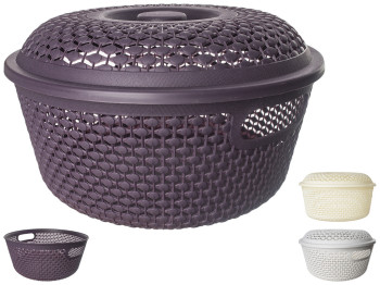 Корзина-плетенка с крышкой S 22,5х22,5х13см