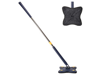 Швабра універсальна з віджимом, пластик та нержавіюча сталь, довжина 110см, колір синій