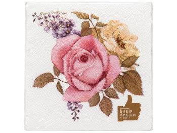 Серветки паперові двошарові La Fleur Квіткове тріо, 33×33 см, 16 шт