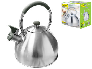 Чайник металевий Maestro зі свистком, ручка не гріється, всі плити 2,5л