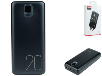 Power Bank XO PR185 with cable QC22.5W/PD20W 20000 mAh, Чёрный