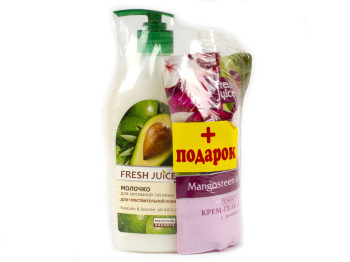 Молочко для інтимної гігієни Fresh Juice Avakado & Jasmine 500мл+подарунок крем-гель для душу 170мл