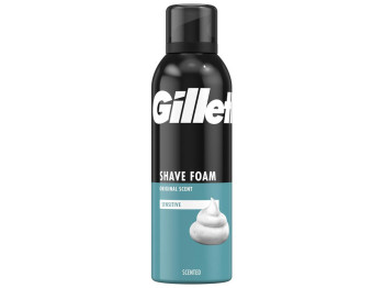 Піна для гоління Gillette Classic Sensitive, для чутливої шкіри, 200мл