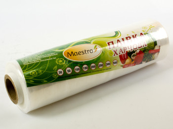 Плёнка пищевая стрейчевая для хранения продуктов "Maestro" толстая 12микрон 200м