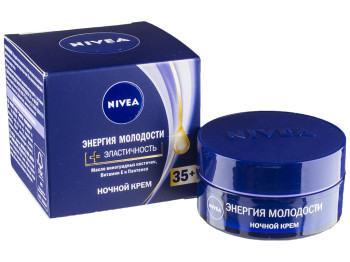 Крем для обличчя Nivea "Енергія молодості+еластичність" 35+ нічний 50мл