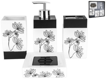 Набір для ванної керамічний Style flower 24x23x7см (ціна за набір 4 предмети)
