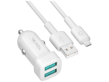 Автомобильное зарядное устройство Ridea RCC-21112 Grand Micro 2USB 2.4 A Цвет Белый