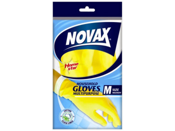 Перчатки латексные с хлопковым напылением укрепленные Novax Home Star (размер M)
