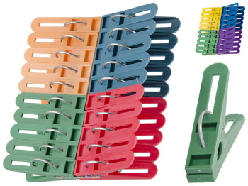 Прищіпка побутова пластикова 5,7см Кільце різнокольорові (ціна за упаковку 20шт)