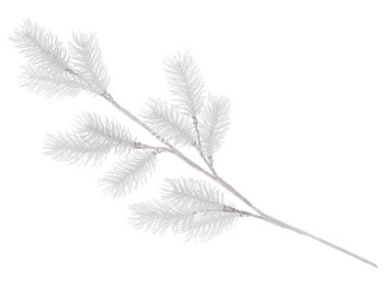 Ветка хвои, 65см, цвет - белый 9