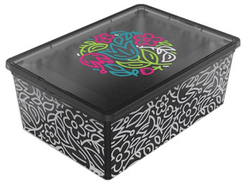 Контейнер пластиковый с крышкой Qutu Light Box, Fluorescent Grey, 10л