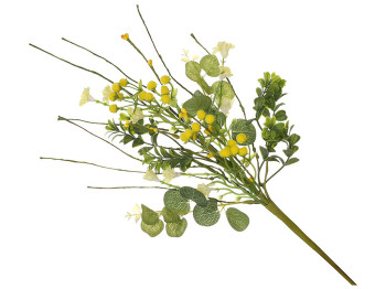 Декоративный букет Весенние цветы, 22х62см, цвет - желтый с зеленым