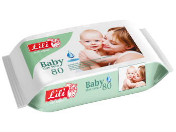 Влажные салфетки детские "Lili" "С экстрактом Алоэ Вера" 80 шт