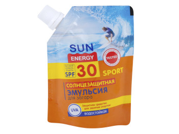 Солнцезащитная Эмульсия для загара "Sun Energy" водостойкая Sport SPF 30 90 мл