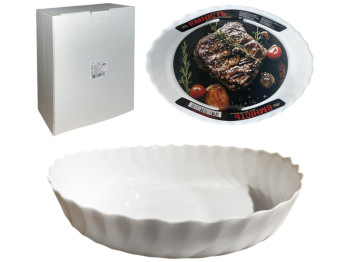 Емкость для запекания, овальная, стеклокерамика, 950мл, 22х16,5х5см, цвет белый