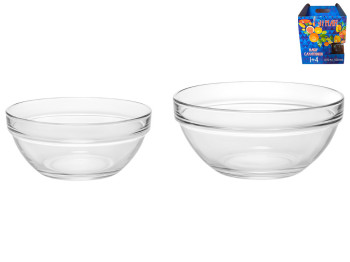 Набір скляних салатників Гурман, 1+4, 170мл та 120мл, прозорий