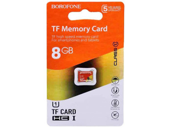 Карта Пам'яті Borofone MicroSDHC 8gb 10 Class Колір Помаранчевий