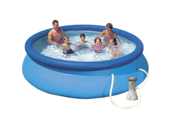 Басейн надувний Intex 28132 Easy Set, 366×76см, з насосом, колір блакитний