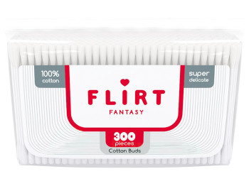 Ватные палочки косметические Fantasy Flirt пластик 300шт (в пакете) VPF015
