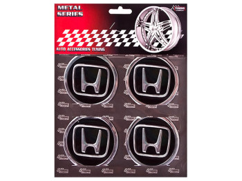 Наклейки на колпаки HONDA, 9см, черные, 4шт