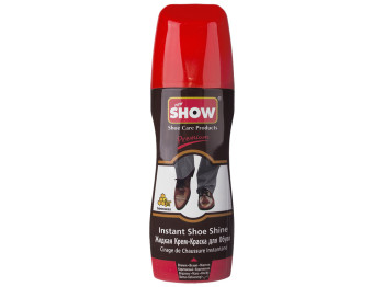 Рідка крем-фарба для взуття SHOW з губкою коричнева (у флаконі) 75мл