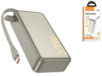 Power Bank Hoco Q27A Jewel 33W with cable 10000mAh Цвет Титановое золото
