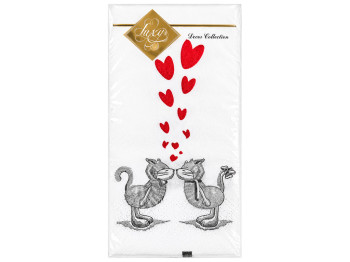 Салфетки бумажные трехслойные Luxy MINI Кошачья любовь, 33×33 см, 10 шт