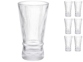 Набір високих склянок Helios Ring Style, скло, 300мл, 6шт (ціна за набір)