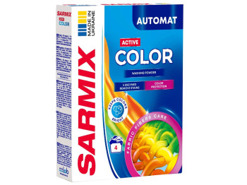 Стиральный порошок Sarmix, цветное бельё, ручная и автоматическая стирка, 300 г, 6 стирок