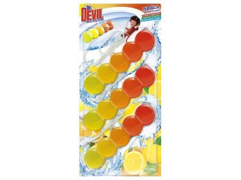 Туалетные шарики Dr.Devil WC BiColor Лимонная свежесть, 3х35г