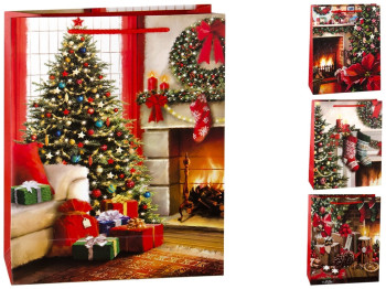 Пакет подарочный бумажный Christmas sock M 26х10х32см