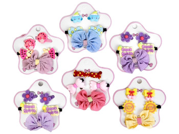 Аксессуары для волос (2 резинки, 3 заколки)