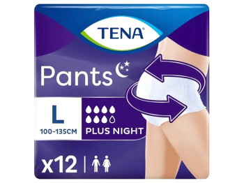 Подгузники-трусики TenaPants Plus Night Large, 100-135см, 7капель, 12шт