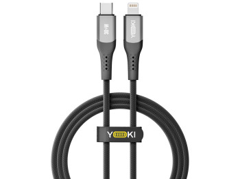 Кабель Yoki Solid, Type-C — Lightning, 30W, 1,2м, Черный
