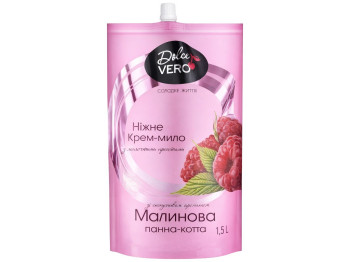 Крем-мыло Dolce Vero, аромат Малиновая панна-котта, 1500мл, дойпак