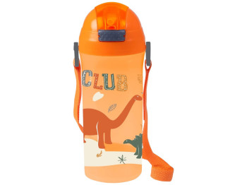 Бутылка для воды Herevin Dino, пластик, 600мл, 22×9×9см, цвет оранжевый