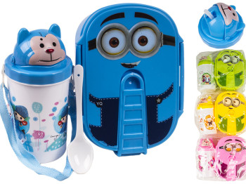 Набор для ланча детский (бокс 800мл, поилка 425мл, ложка)