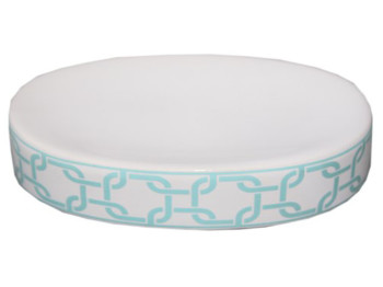 Мыльница керамическая Голубая геометрия 12х8,5х2,5см