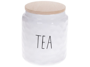 Банка для чая Bianco, с бамбуковой крышкой, 1,5л, цвет - белый