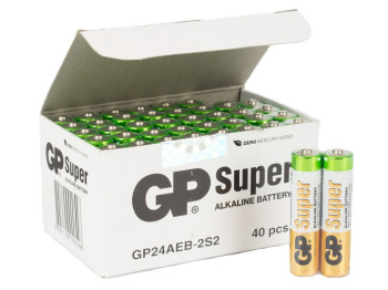 Батарейка алкалінова GP Super Alkaline, 1.5V, AAA, LR03 (ціна за спайку 2шт) 4891199006494