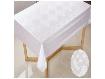 Клеенка La Perla, на тканевой основе, ПВХ, 1,37×20м, дизайн классика белый (цена за рулон)