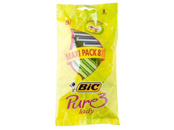 Станки для бритья Bic Pure 3 lady 3 лезвия (цена за набор 8шт)