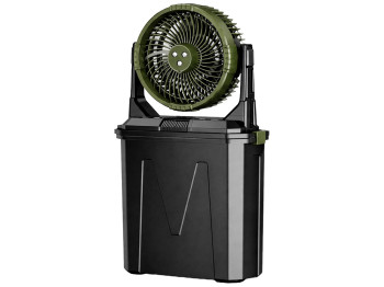 Вентилятор портативный, с распылением воды, аккумулятор, резервуар 9л, RGB подсветка, цвет хаки