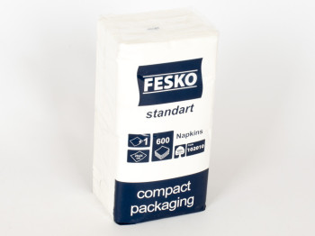 Салфетки "FESKO Standart" белые однослойные 24x24см 600шт