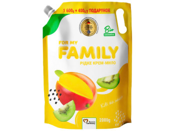 Жидкое крем-мыло For My Family Киви и манго, дой-пак, 2л